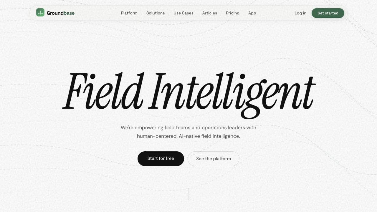 Groundbase: AI Field Intelligence product interface